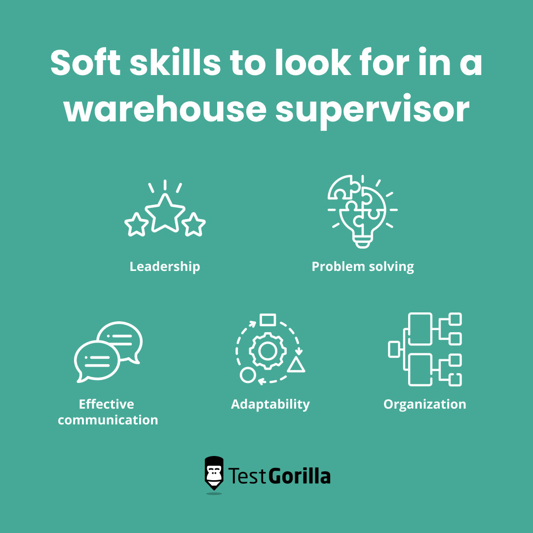 Soft skills to look for in a warehouse supervisor graphic