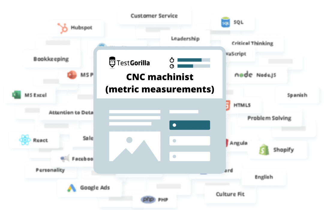 CNC machinist test (metric measurements) Screening assessment