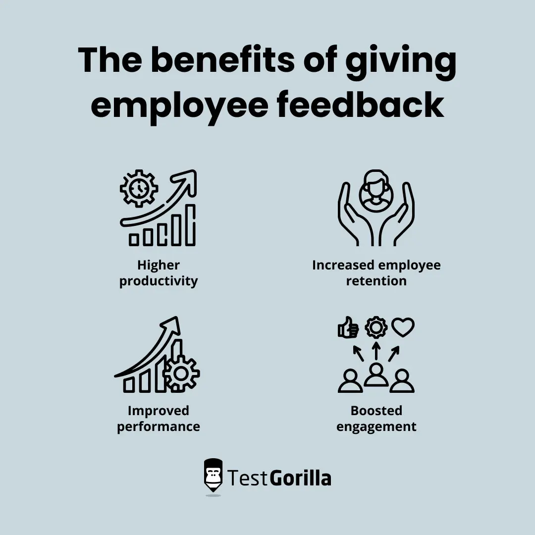The benefits of giving employee feedback graphic