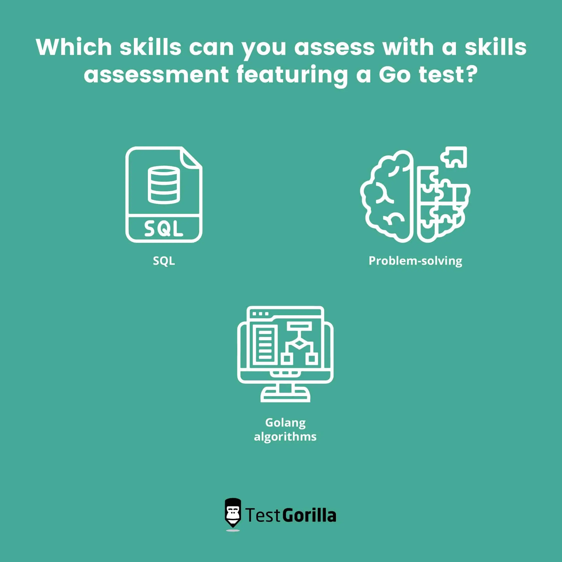 which skills can you assess with a skills assessment featuring a Go test