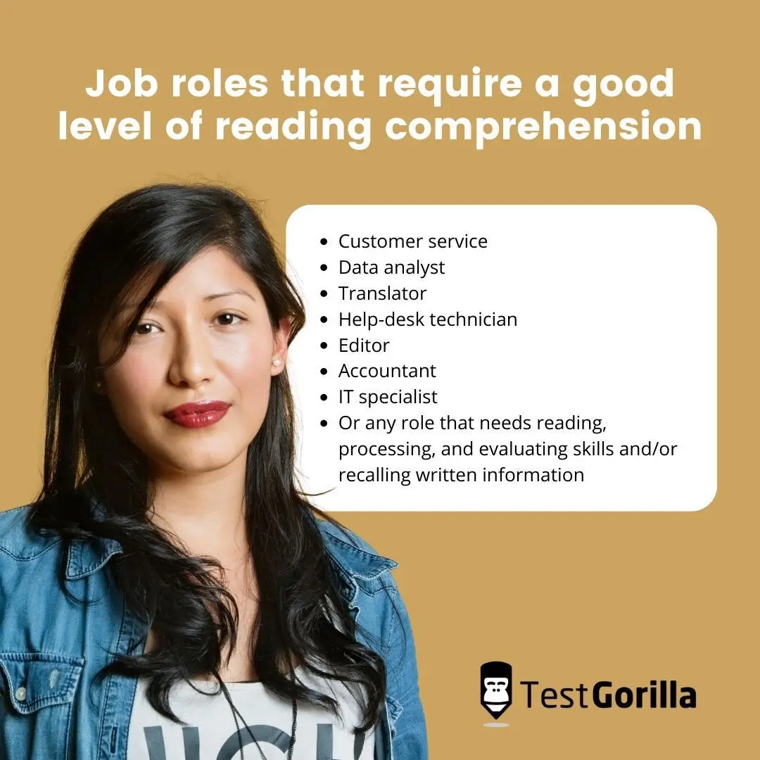 For which roles is reading comprehension particularly important?