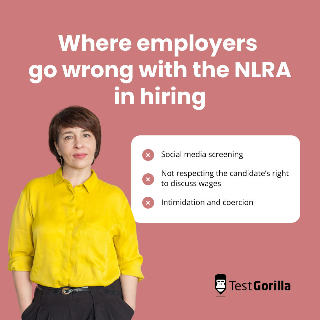 where employers go wrong with the nlra in hiring graphic