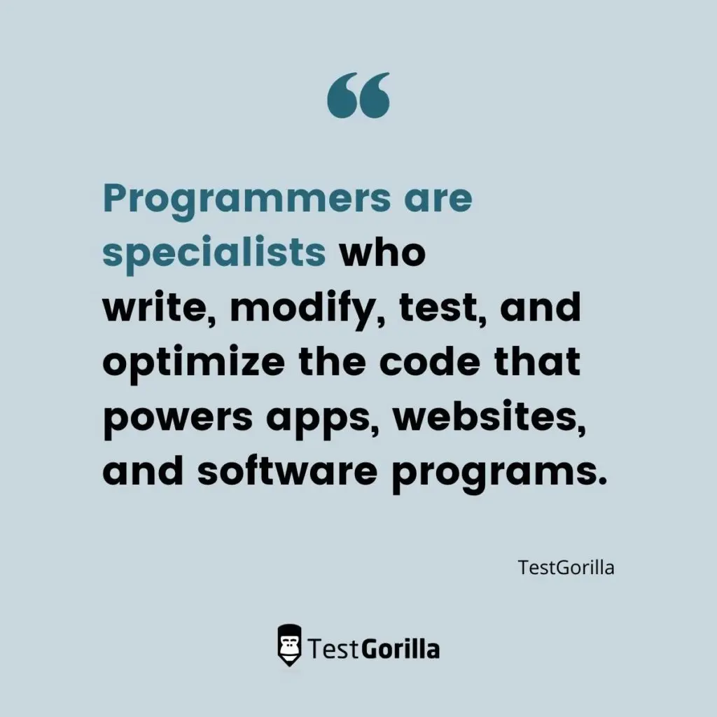 image showing definition of what programmers do