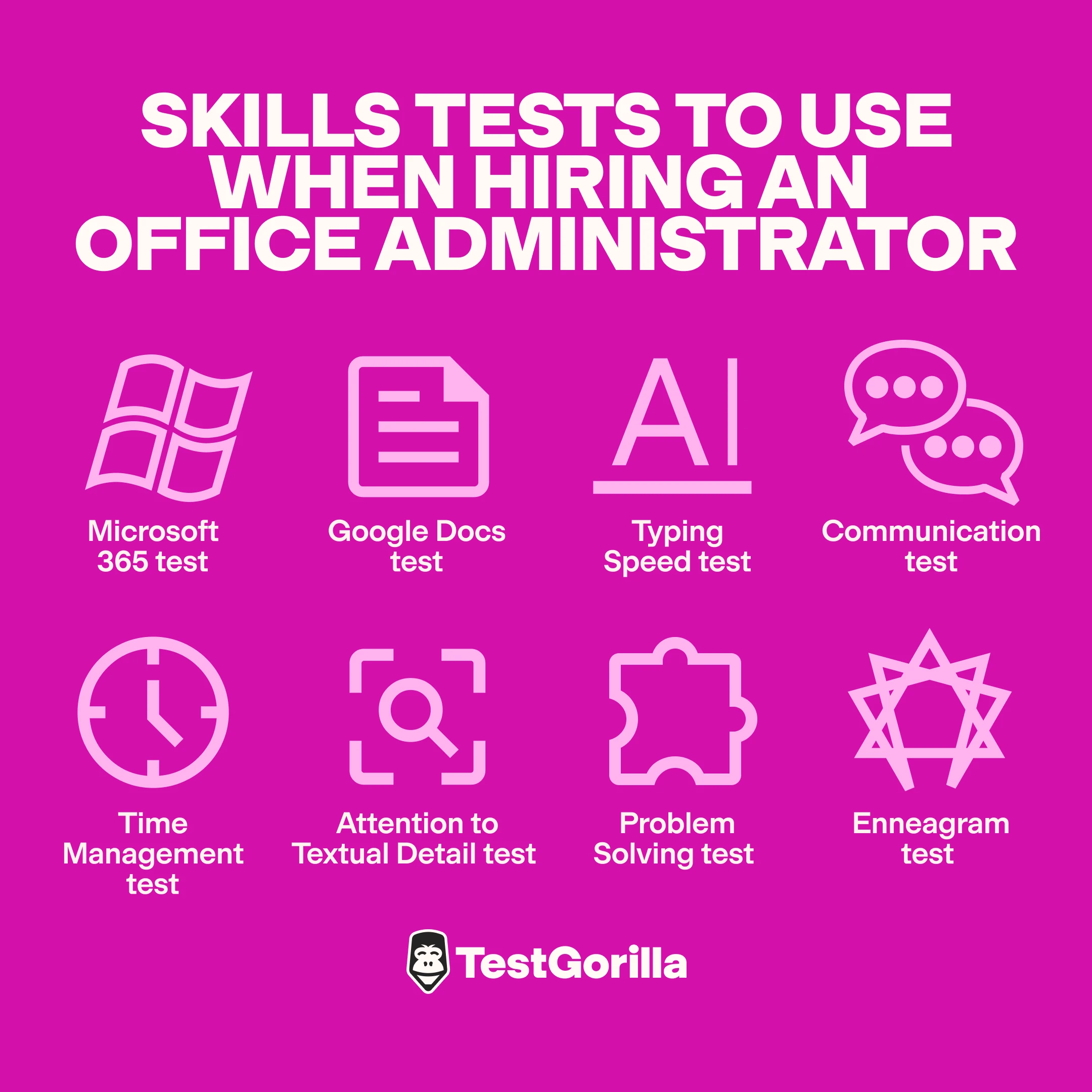 Skills tests to use when hiring an office administrator