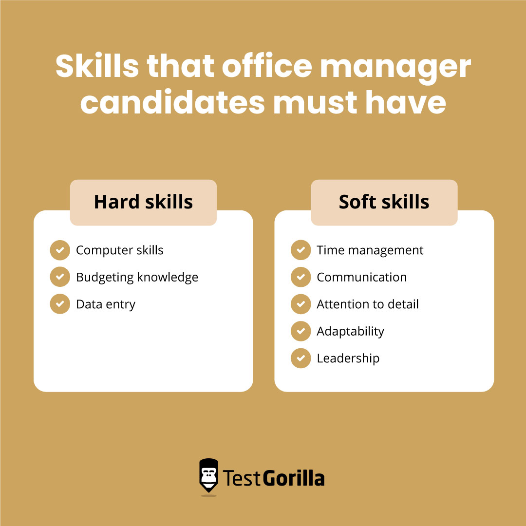 Skills that office manager candidates must have