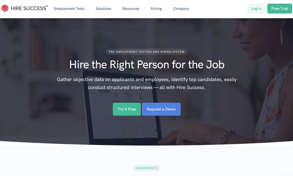 Hire success homepage
