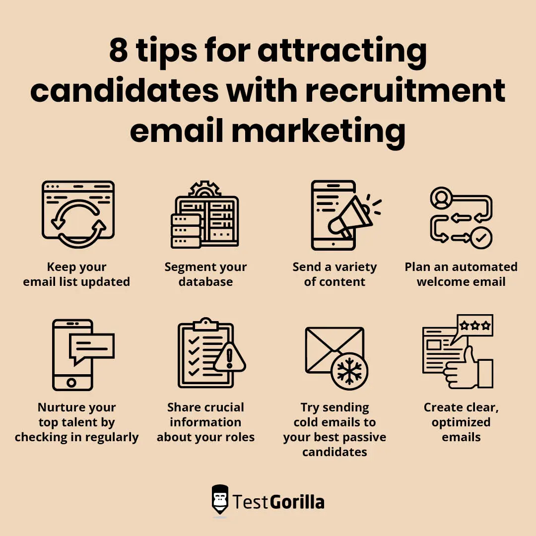 tips for attracting candidates recruitment email marketing