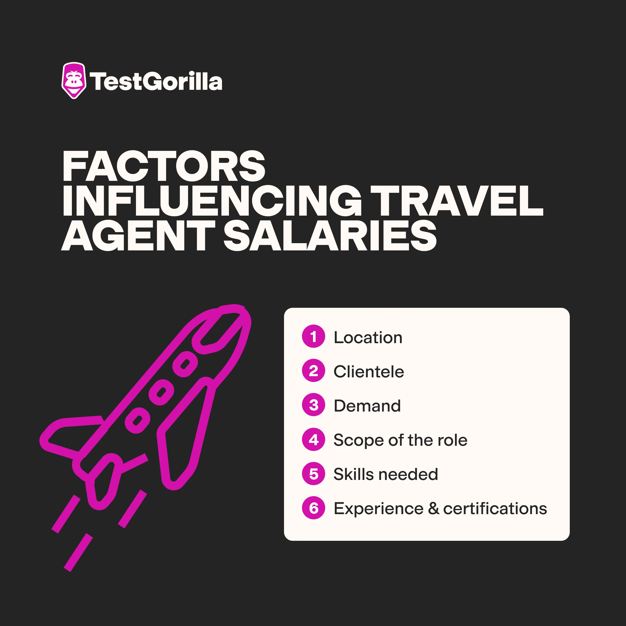 Factors influencing travel agent salaries graphic