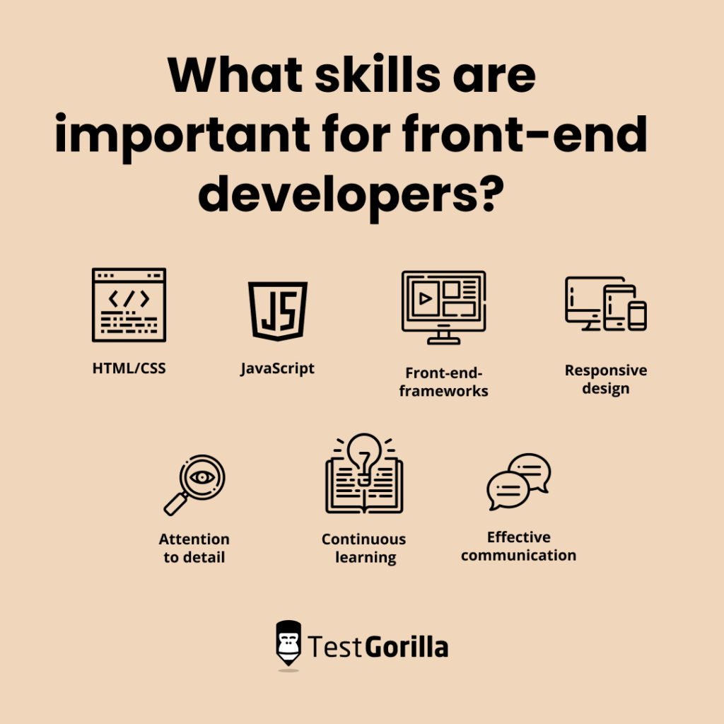 What skills are important for front end developers 