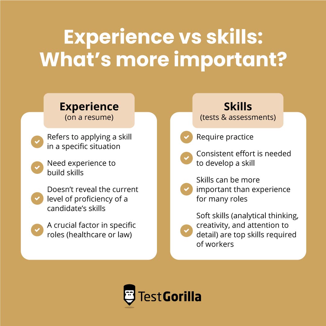 Experience vs skills what is more important comparison graphic