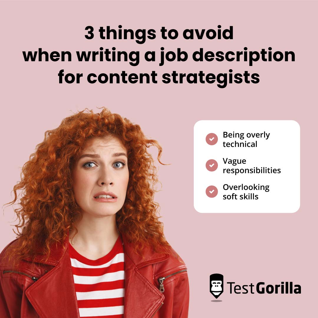 3 things to avoid when writing a job description for content strategists graphic