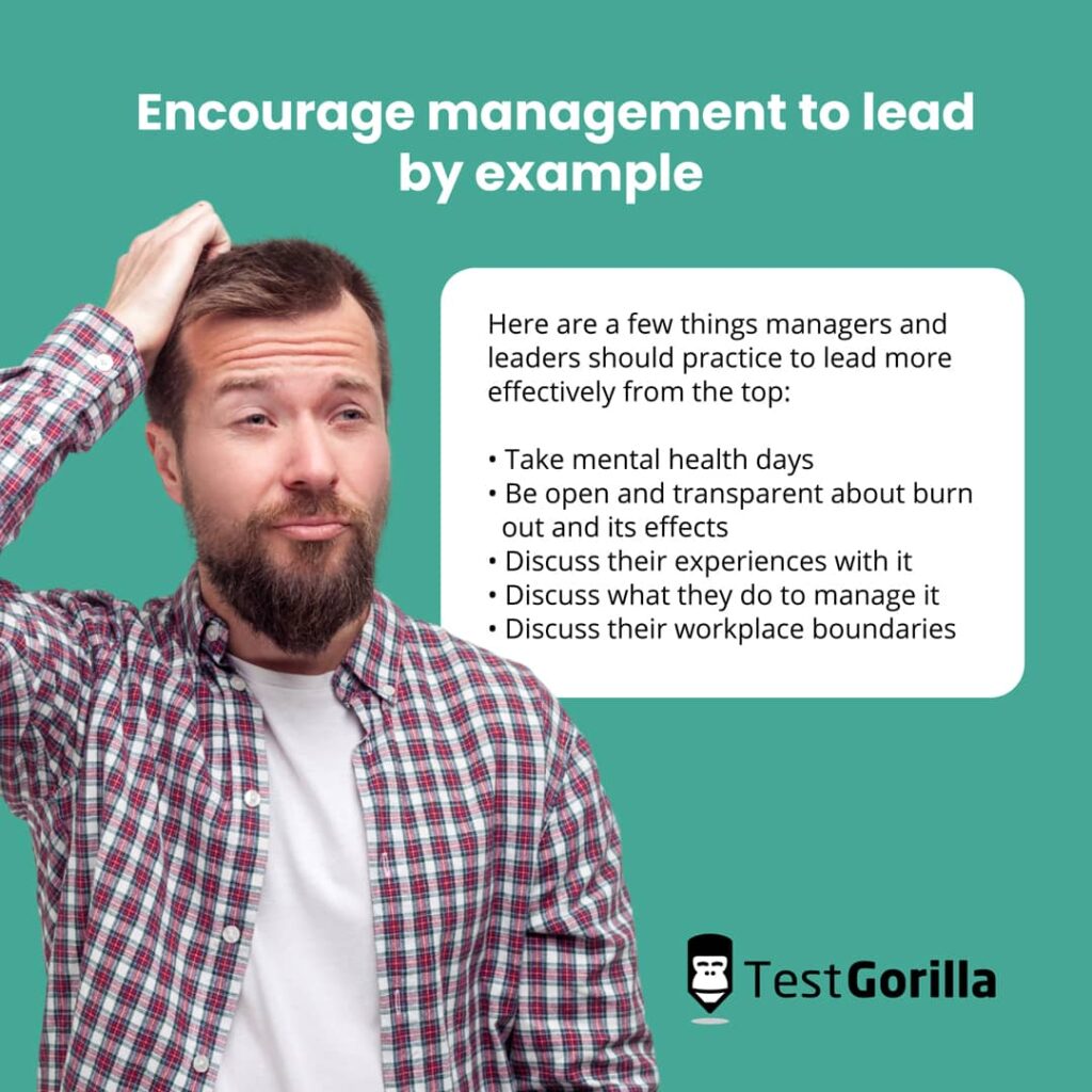 encourage management lead example