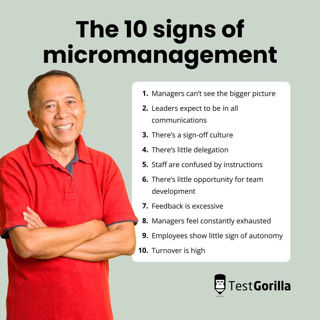 list of 10 signs of micromanagement