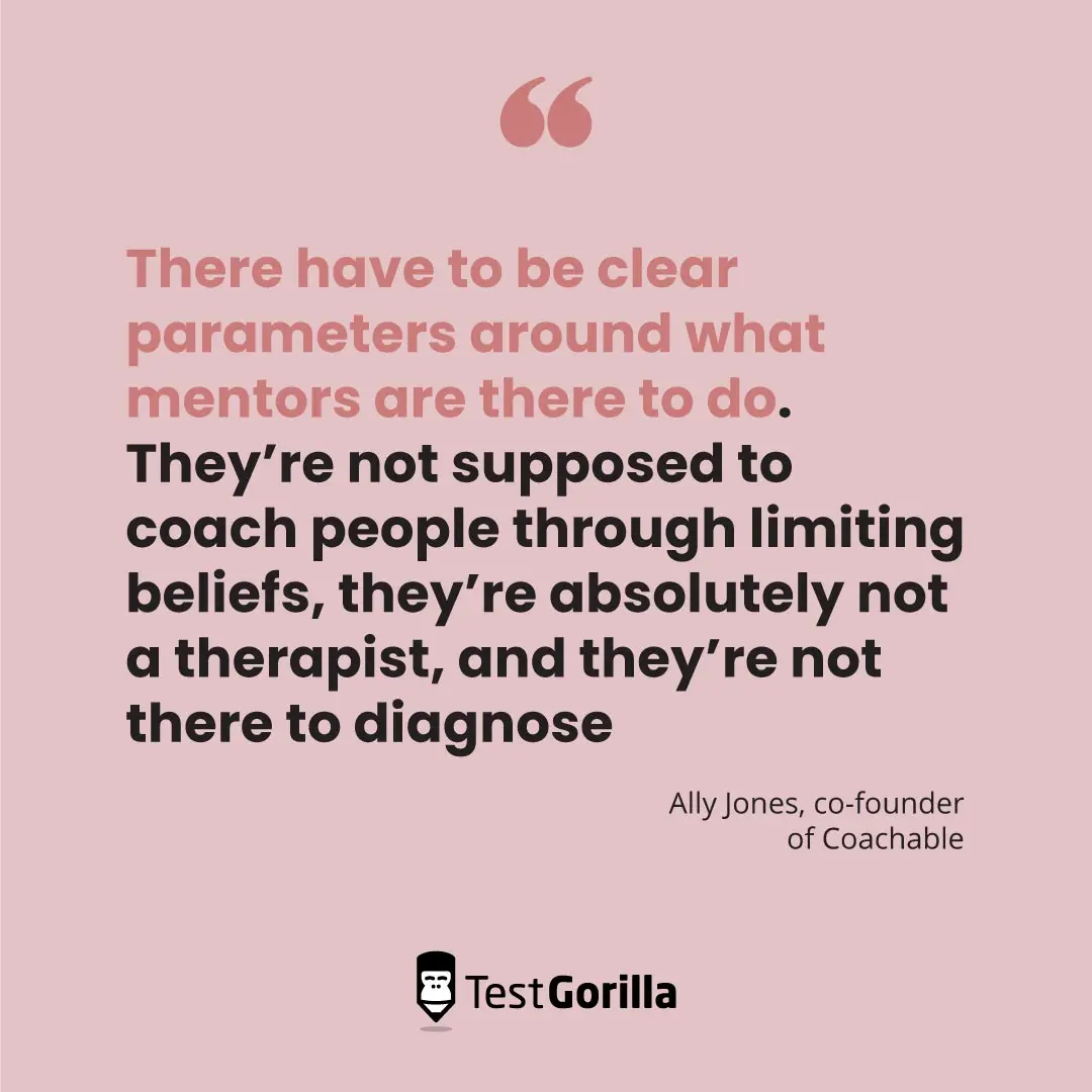 Ally Jones quote about parameters around what mentors should do