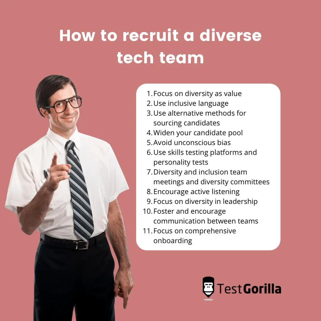 how to recruit a diverse tech team: 11 steps to putting one together 