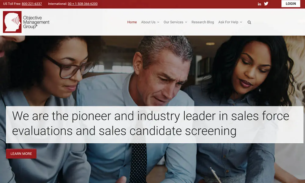 Sales Candidate Assessment homepage