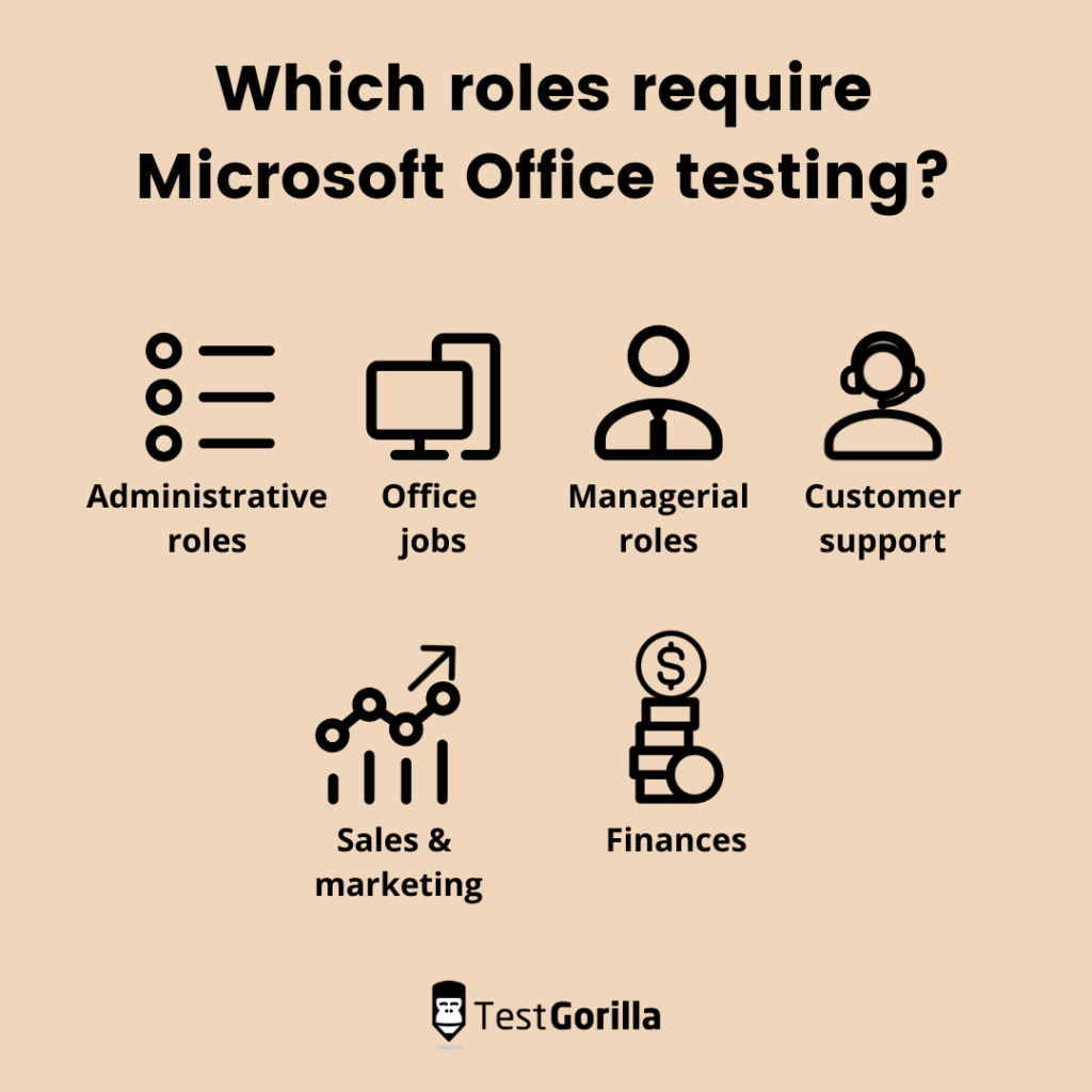 quels sont les postes qui nécessitent des tests Microsoft Office