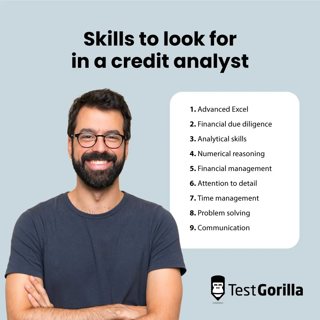 Skills to look for in a credit analyst graphic