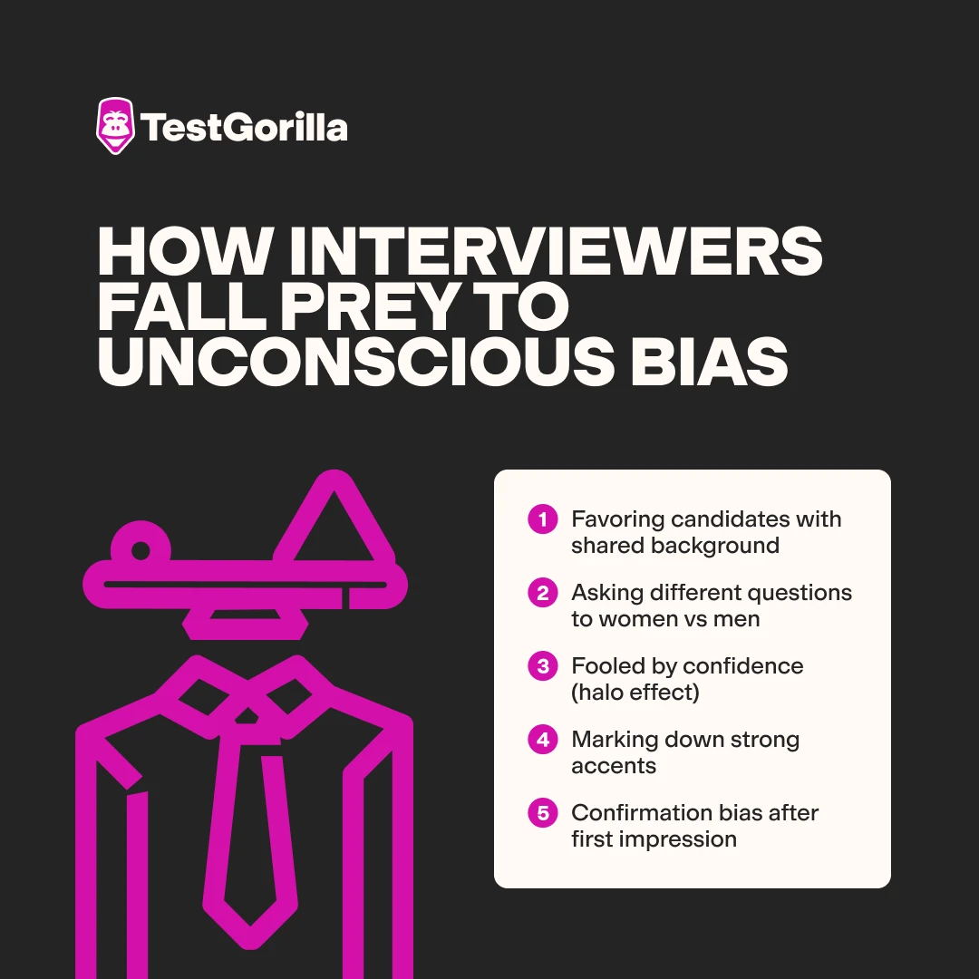 how interviewers fall prey to unconscious bias graphic