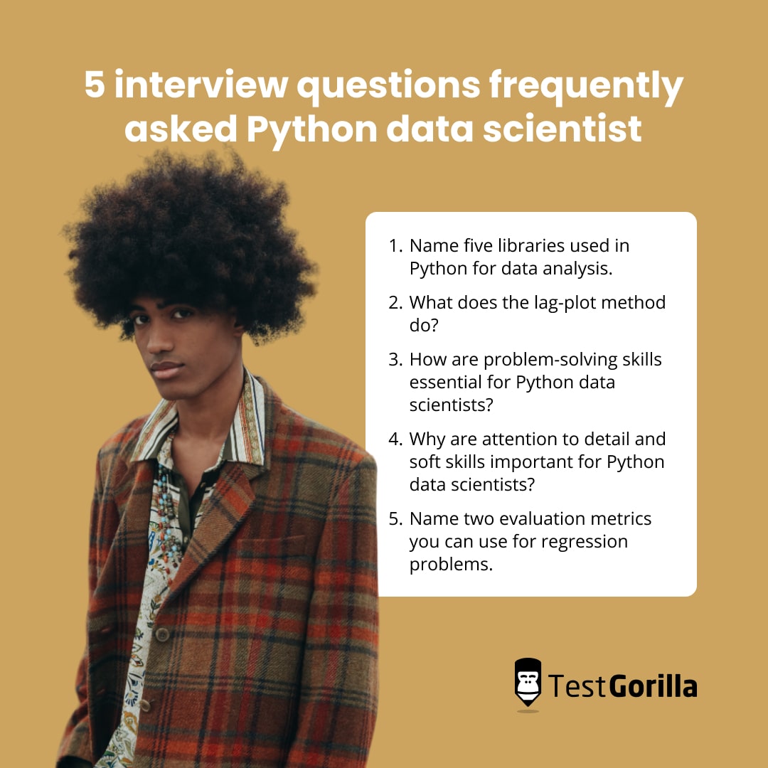 5 FAQ interview questions for Python data scientist graphic