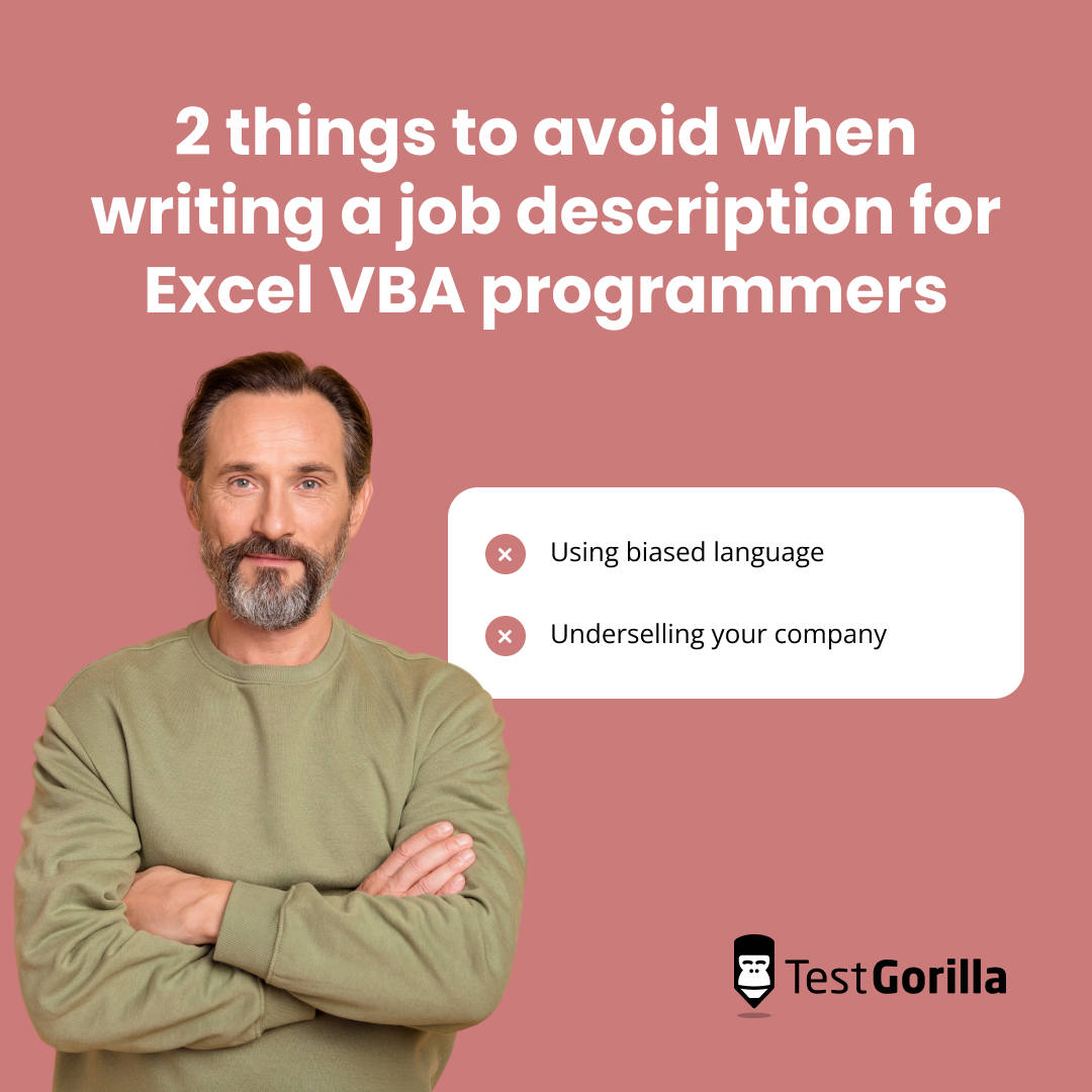 2 things to avoid when writing a job description for Excel vba programmers graphic