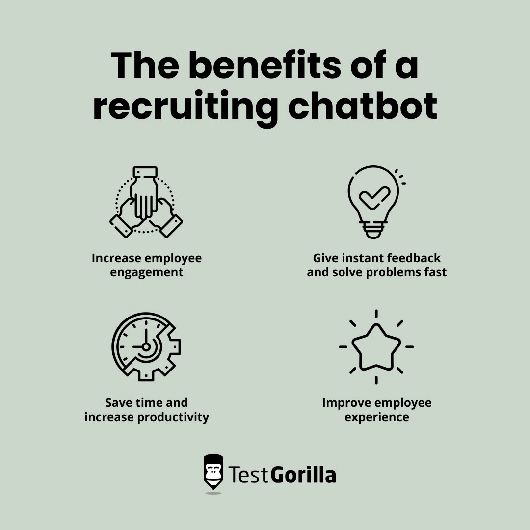 The benefits of a recruiting chatbot graphic