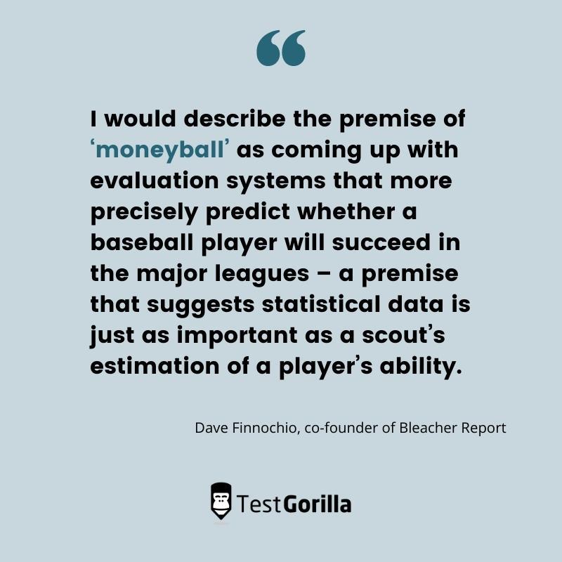 Quote about 'moneyball' evaluation systems