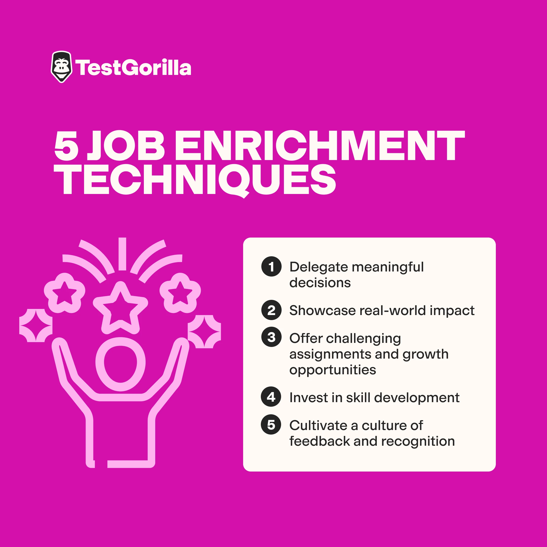 5 job enrichment techniques graphic