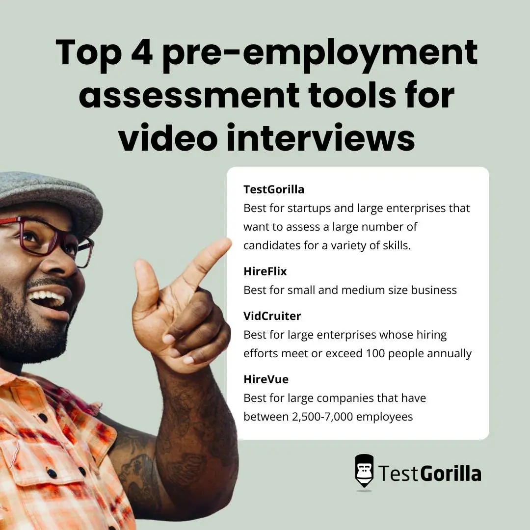 top pre employment assessment tools for video interviews explanation