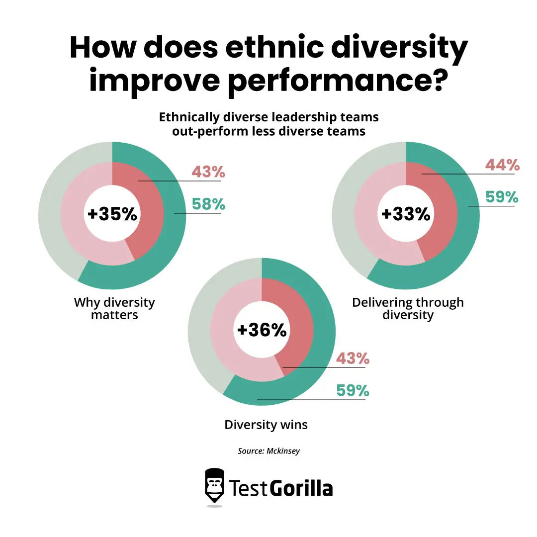 How does ethnic diversity improve performance graph