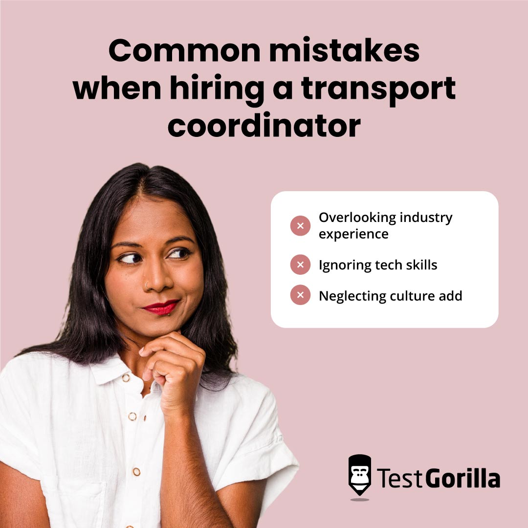 Common mistakes when hiring a transport coordinator graphic