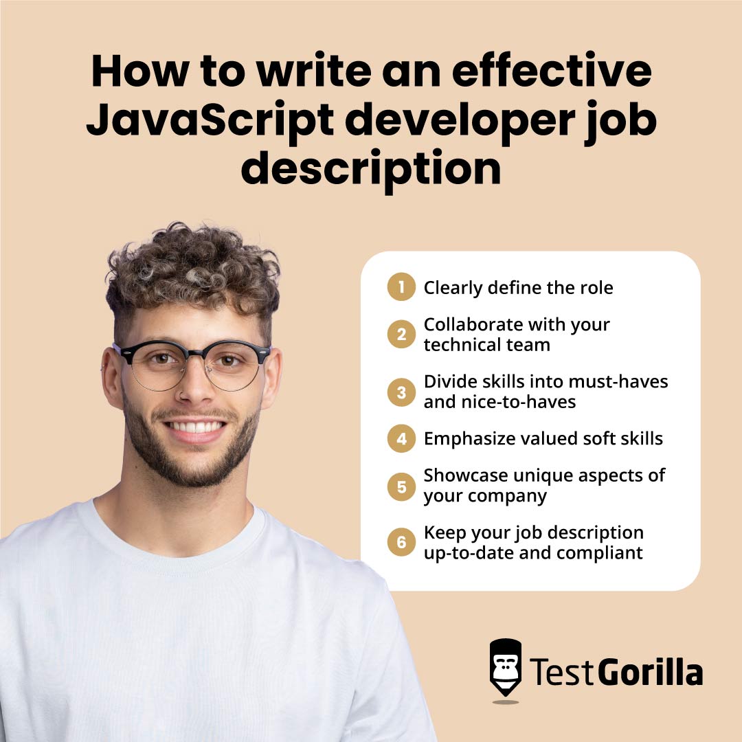 How to write an effective javascript developer job description graphic