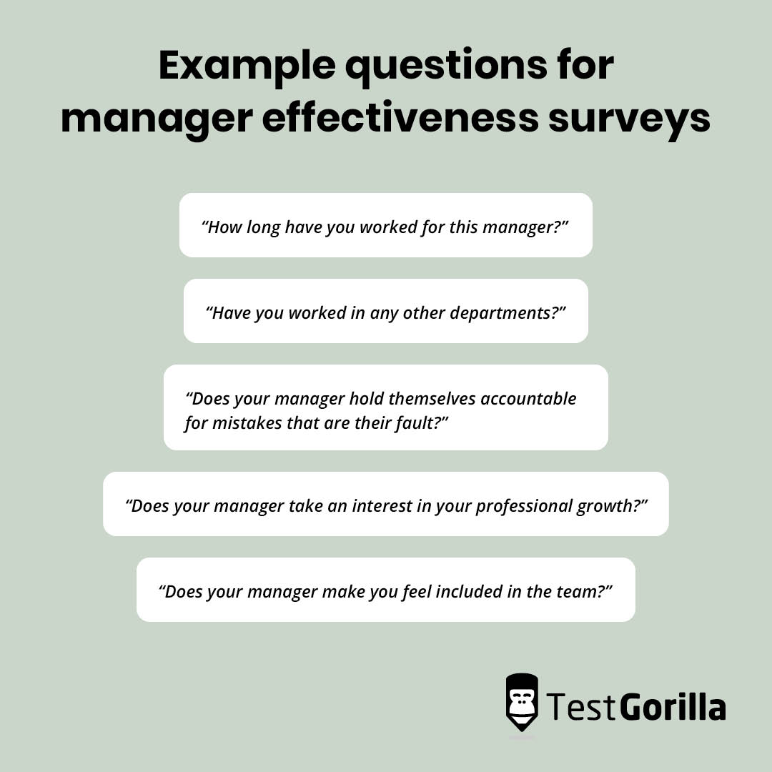 Example questions for manager effectiveness surveys