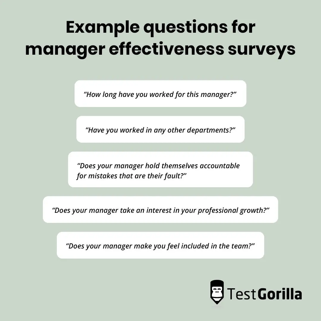 Example questions for manager effectiveness surveys
