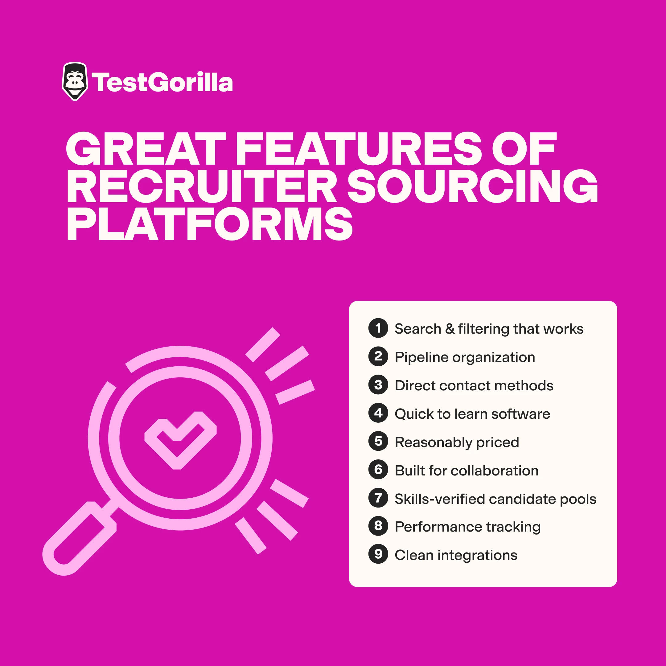 Great features of recruiter sourcing platforms graphic