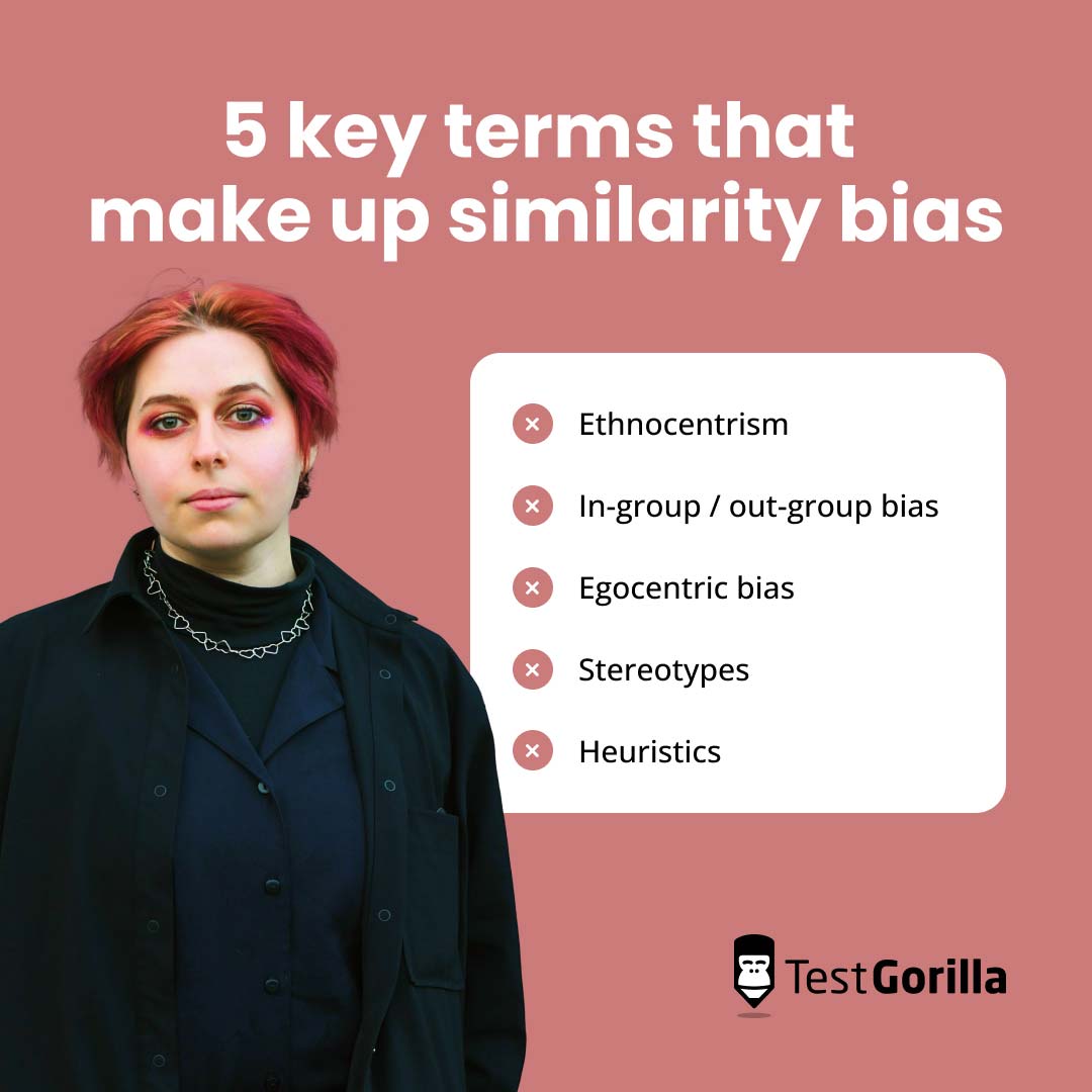 5 key terms that make up similarity bias graphic