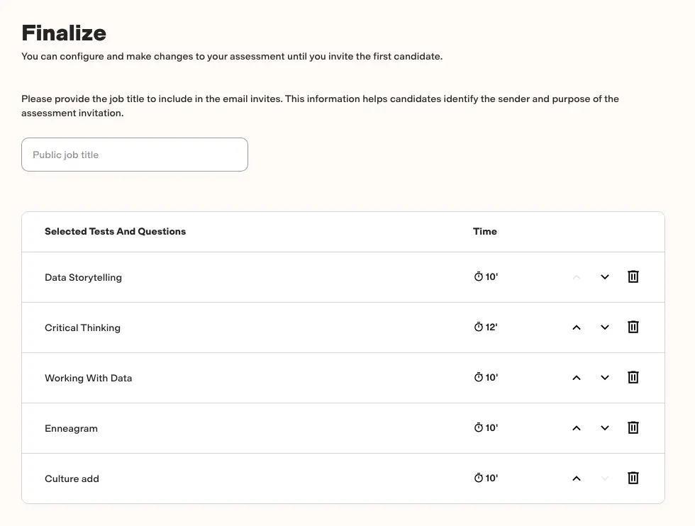 An example of a multi-measure assessment for a data analyst using TestGorilla.