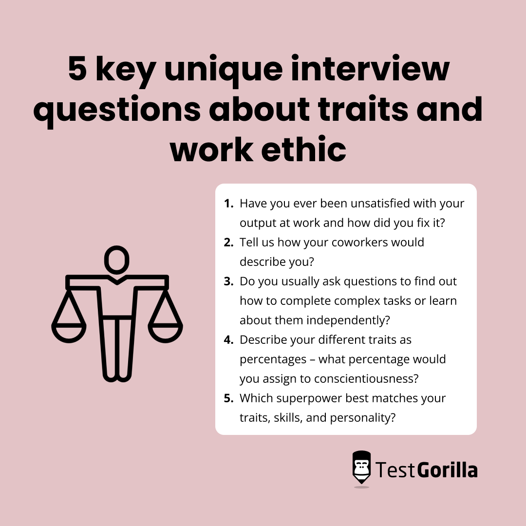 5 unique interview questions about traits and work ethics