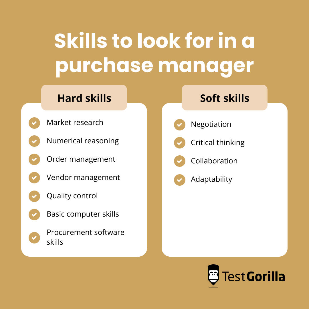skills to look for in a purchase manager graphic