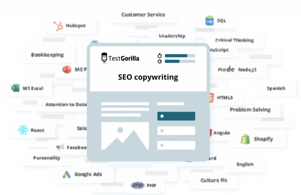 screenshot of seo copywriting test graphic