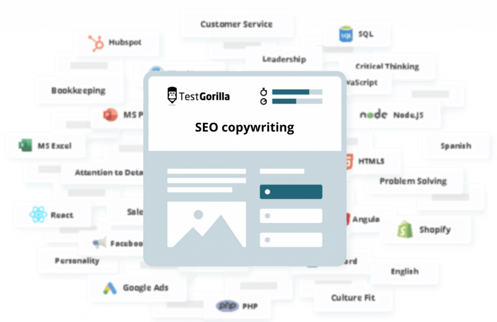 screenshot of seo copywriting test graphic