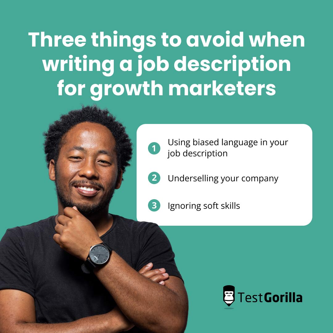 Three things to avoid when writing a job description for growth graphic