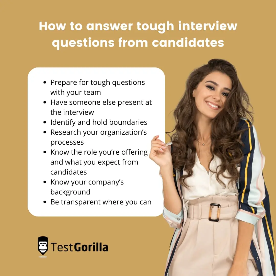 how to answer tough interview questions from candidates