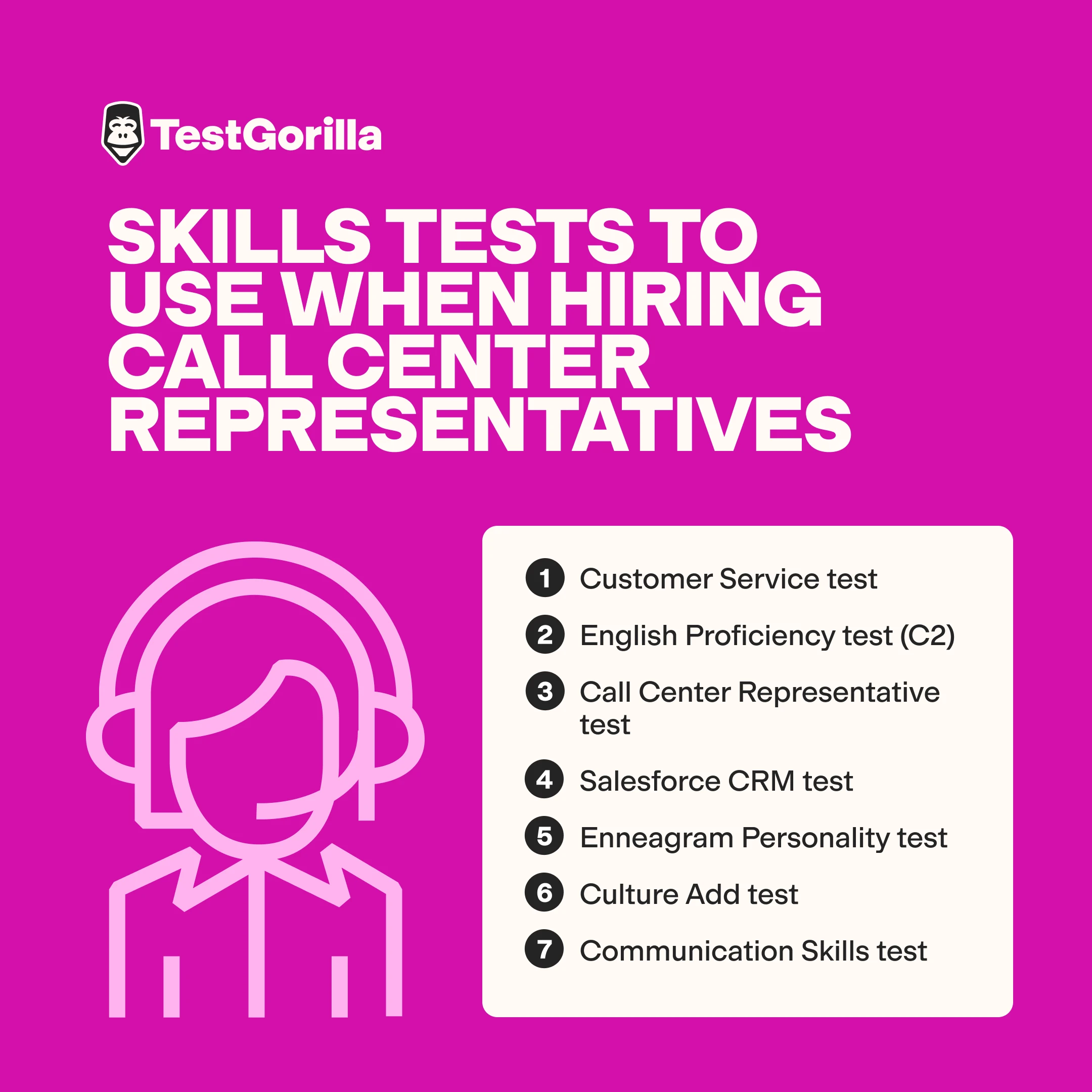 Skills tests to used when hiring call center representatives graphic