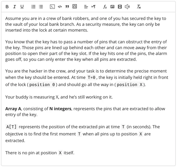 An example custom coding question on TestGorilla