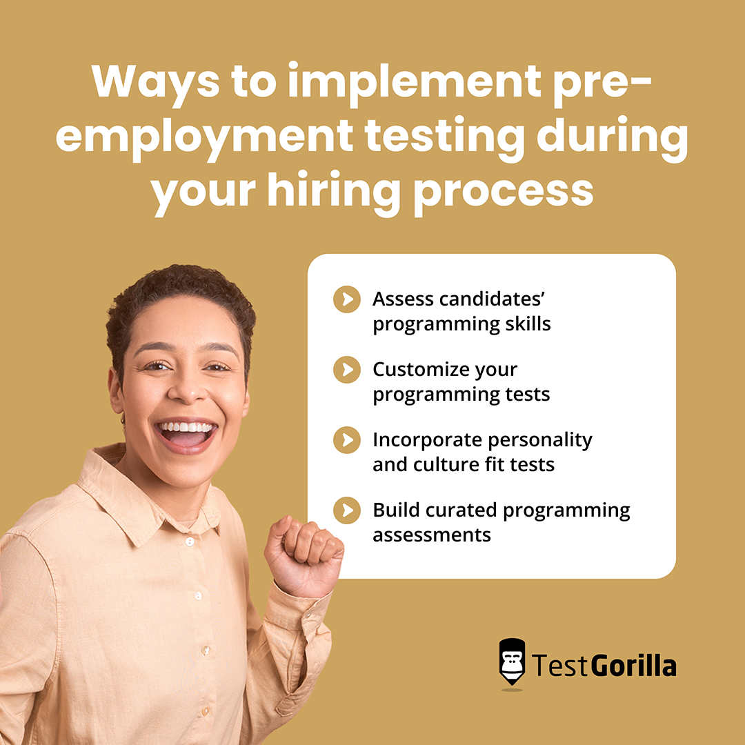 Ways to implement pre employment testing during your hiring process graphic