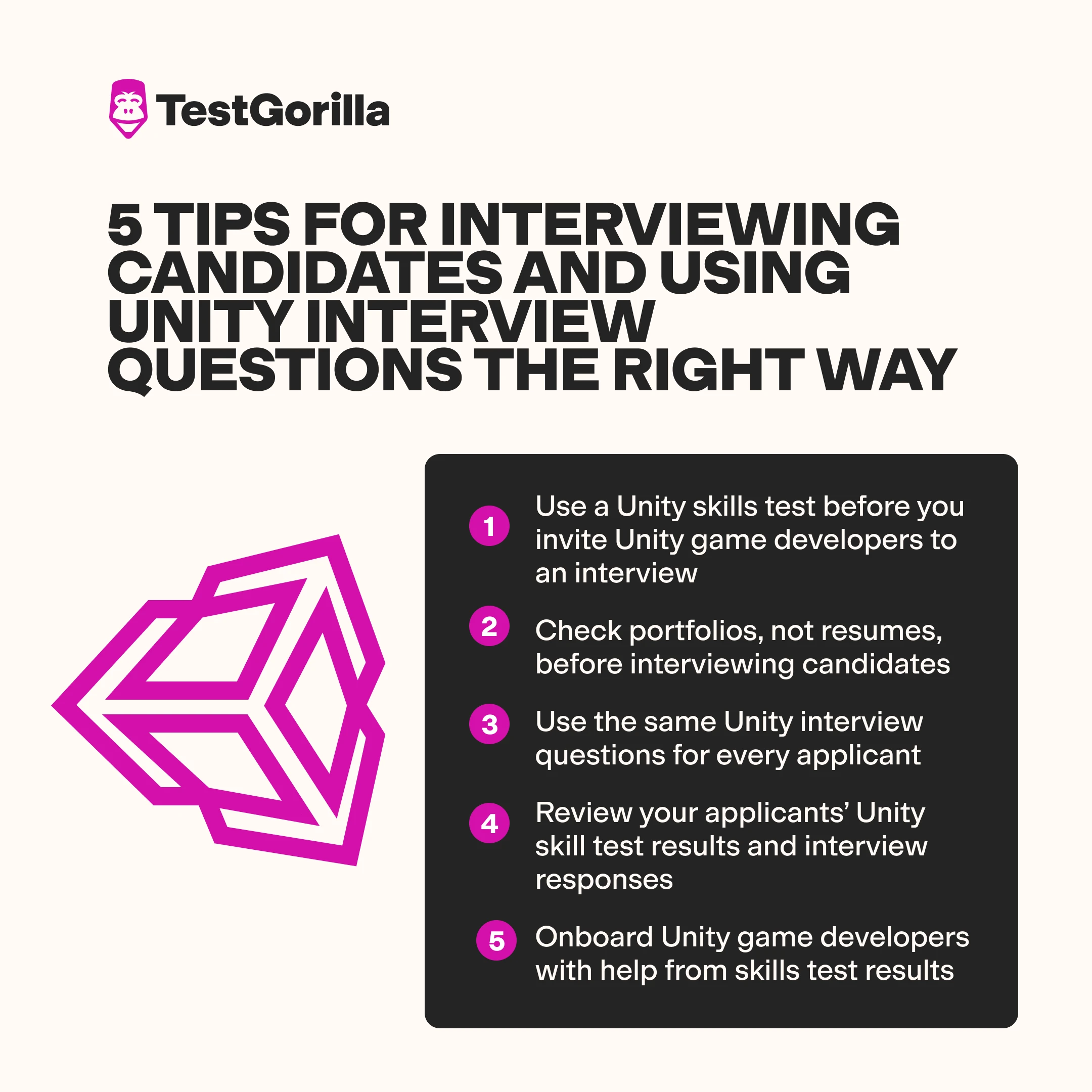 5 tips for interviewing candidates and using Unity interview questions the right way