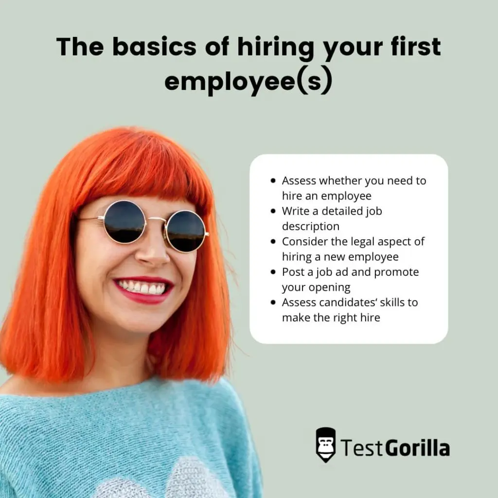 image showing the basics of hiring your first employee
