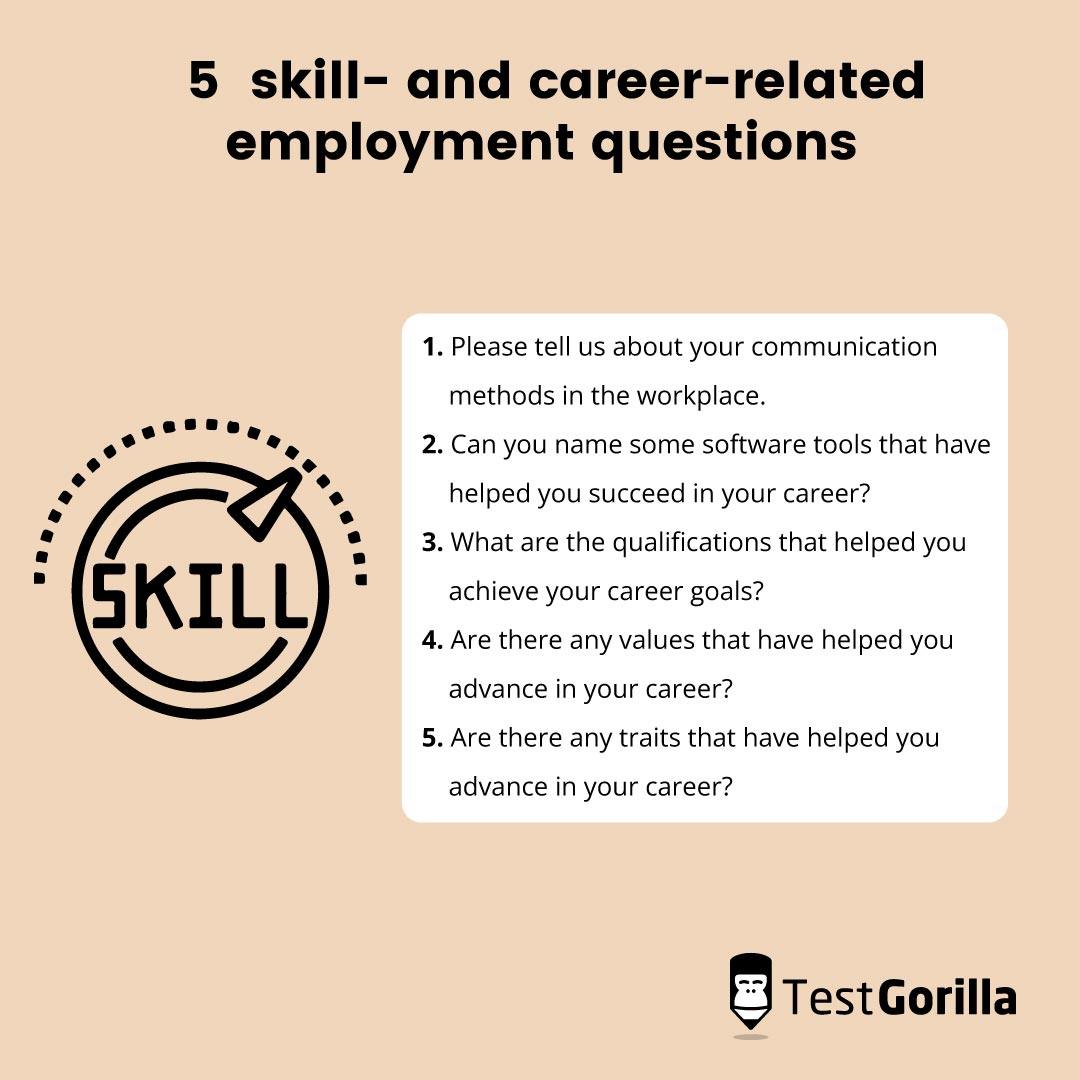 5 skill and career related employment questions graphic