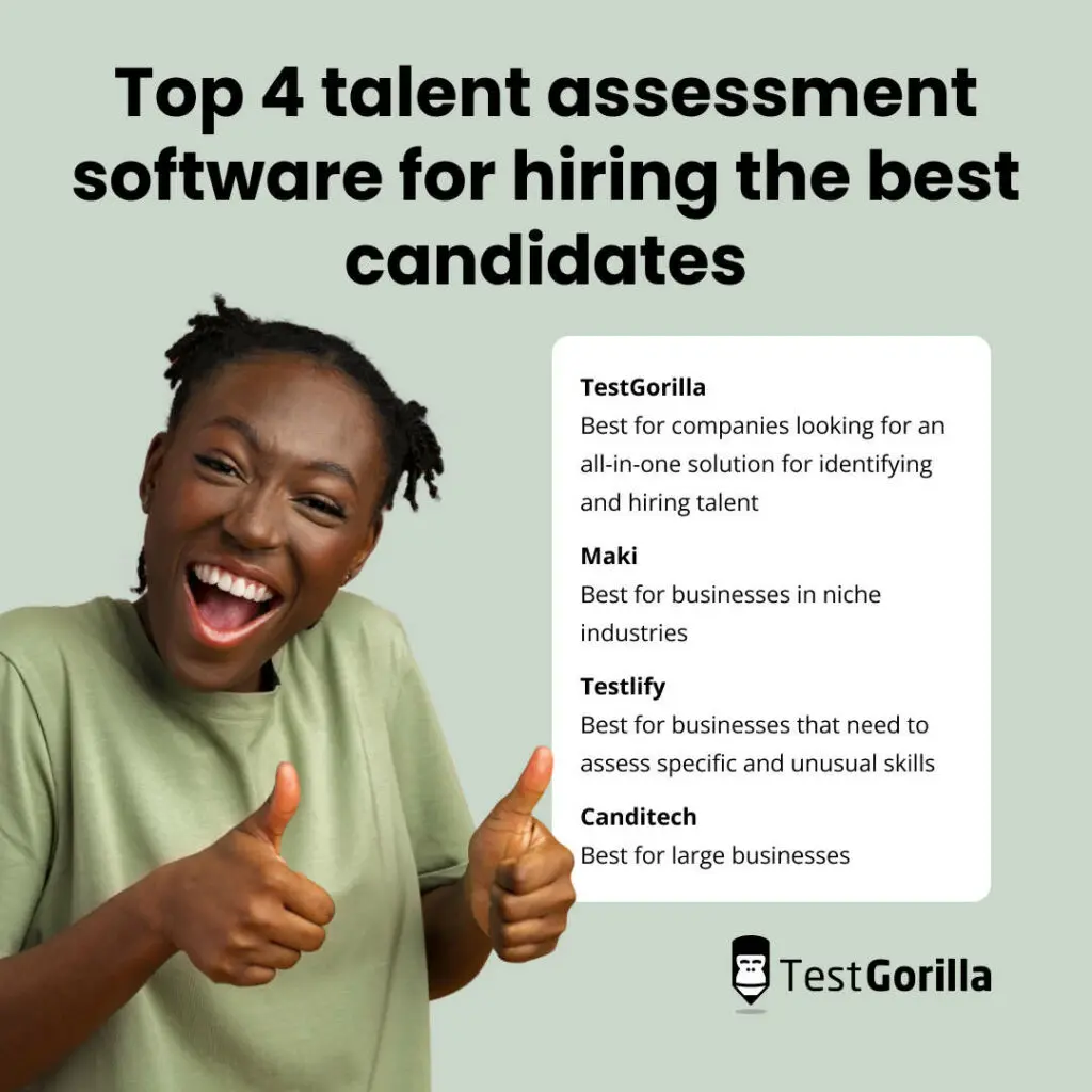 Top four talent assessment software for hiring the best candidates graphic